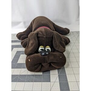 Tonka Pound Puppies Brown Dog Plush Collar 17 Inch  1985 Stuffed Animal Toy